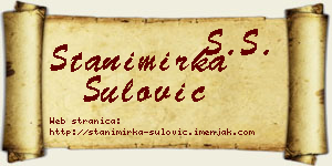 Stanimirka Šulović vizit kartica